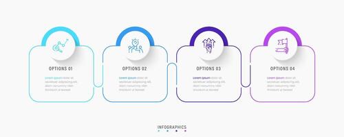 Infographic label design template with icons and 4 options or steps. Can be used for process diagram, presentations, workflow layout, banner, flow chart, info graph. vector