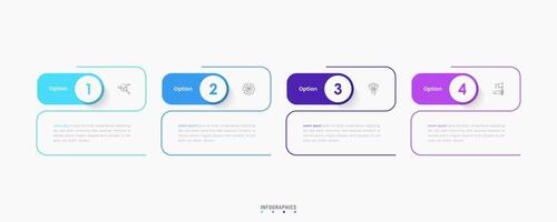 Infographic label design template with icons and 4 options or steps. Can be used for process diagram, presentations, workflow layout, banner, flow chart, info graph. vector