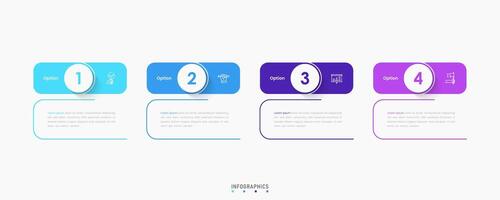 Infographic label design template with icons and 4 options or steps. Can be used for process diagram, presentations, workflow layout, banner, flow chart, info graph. vector
