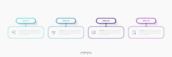 Infographic label design template with icons and 4 options or steps. Can be used for process diagram, presentations, workflow layout, banner, flow chart, info graph. vector