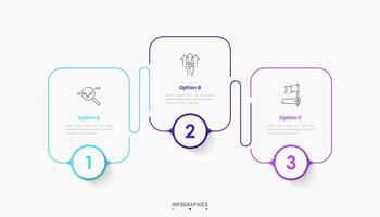 Infographic label design template with icons and 3 options or steps. Can be used for process diagram, presentations, workflow layout, banner, flow chart, info graph. vector