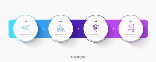 Infographic label design template with icons and 4 options or steps. Can be used for process diagram, presentations, workflow layout, banner, flow chart, info graph. vector
