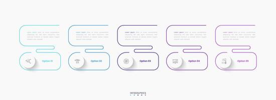Infographic label design template with icons and 5 options or steps. Can be used for process diagram, presentations, workflow layout, banner, flow chart, info graph. vector