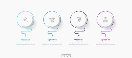 Infographic label design template with icons and 4 options or steps. Can be used for process diagram, presentations, workflow layout, banner, flow chart, info graph. vector