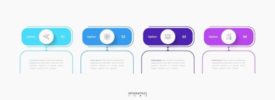 Infographic label design template with icons and 4 options or steps. Can be used for process diagram, presentations, workflow layout, banner, flow chart, info graph. vector