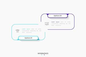 Infographic label design template with icons and 2 options or steps. Can be used for process diagram, presentations, workflow layout, banner, flow chart, info graph. vector