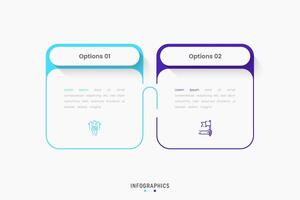 Infographic label design template with icons and 2 options or steps. Can be used for process diagram, presentations, workflow layout, banner, flow chart, info graph. vector