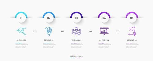 Infographic label design template with icons and 5 options or steps. Can be used for process diagram, presentations, workflow layout, banner, flow chart, info graph. vector