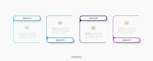 Infographic label design template with icons and 4 options or steps. Can be used for process diagram, presentations, workflow layout, banner, flow chart, info graph. vector