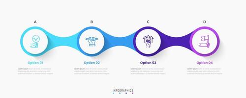 Infographic label design template with icons and 4 options or steps. Can be used for process diagram, presentations, workflow layout, banner, flow chart, info graph. vector