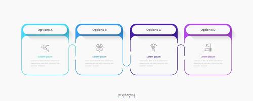 Infographic label design template with icons and 4 options or steps. Can be used for process diagram, presentations, workflow layout, banner, flow chart, info graph. vector