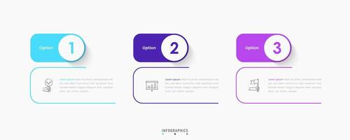 Infographic label design template with icons and 3 options or steps. Can be used for process diagram, presentations, workflow layout, banner, flow chart, info graph. vector