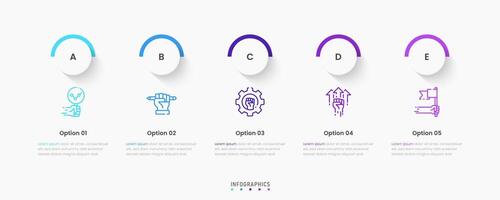 Infographic label design template with icons and 5 options or steps. Can be used for process diagram, presentations, workflow layout, banner, flow chart, info graph. vector