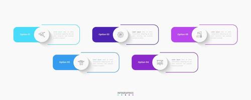 Infographic label design template with icons and 5 options or steps. Can be used for process diagram, presentations, workflow layout, banner, flow chart, info graph. vector