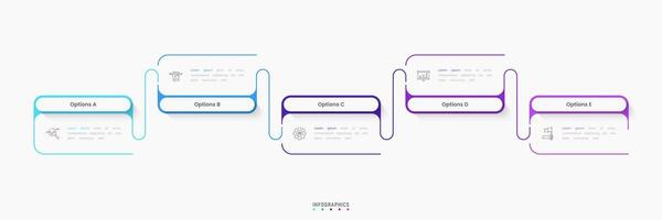Infographic label design template with icons and 5 options or steps. Can be used for process diagram, presentations, workflow layout, banner, flow chart, info graph. vector