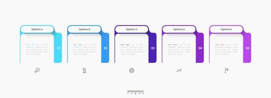 Infographic label design template with icons and 5 options or steps. Can be used for process diagram, presentations, workflow layout, banner, flow chart, info graph. vector
