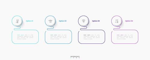Infographic label design template with icons and 4 options or steps. Can be used for process diagram, presentations, workflow layout, banner, flow chart, info graph. vector