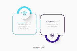 Infographic label design template with icons and 2 options or steps. Can be used for process diagram, presentations, workflow layout, banner, flow chart, info graph. vector