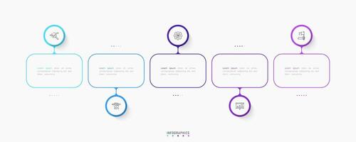 Infographic label design template with icons and 5 options or steps. Can be used for process diagram, presentations, workflow layout, banner, flow chart, info graph. vector