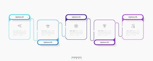 Infographic label design template with icons and 5 options or steps. Can be used for process diagram, presentations, workflow layout, banner, flow chart, info graph. vector