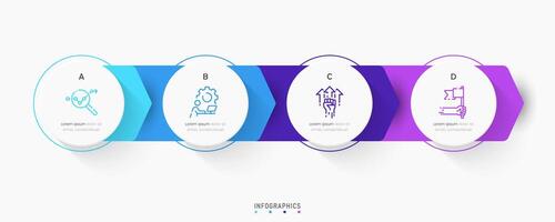 Infographic label design template with icons and 4 options or steps. Can be used for process diagram, presentations, workflow layout, banner, flow chart, info graph. vector
