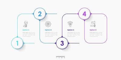 Infographic label design template with icons and 4 options or steps. Can be used for process diagram, presentations, workflow layout, banner, flow chart, info graph. vector