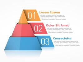 Pyramid chart with three segments vector