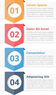 Infographic template with four elements