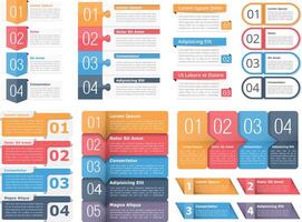 Set of infographic templates with numbers and text vector