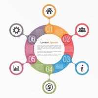 Infographic design with six circles and icons vector