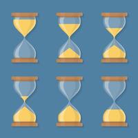 hourglass sand timer icon set vector