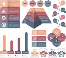 infographic elements set with various shapes and colors vector