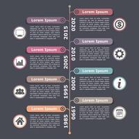 Vertical timeline infographics design template vector