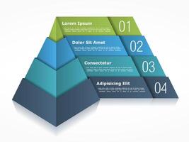 Pyramid chart with four elements vector