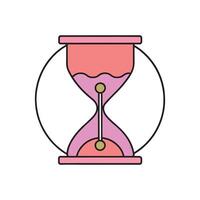 Representing the delicate balance between time and nature isolated doodle line art flat illustration on white background. vector