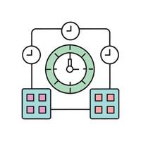 Symbolizing organization and time management isolated doodle line art flat illustration on white background. vector