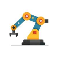 Robotic arm isolated flat illustration on white background vector