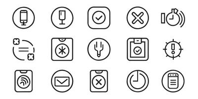 Switch off. tech detoxification related editable icon set isolated flat illustration white background vector
