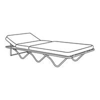 Temporary Folding Bed Seasonal Furniture isolated continuous line art flat illustration on white background vector