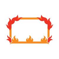 Fire frame border isolated flat illustration white background. vector
