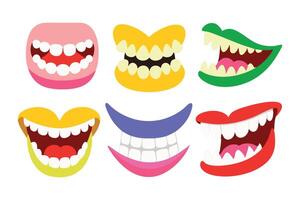 April fools day teeth practical joke isolated flat illustration on white background vector