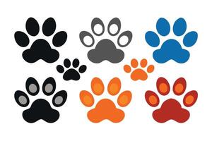 Paw print isolated flat illustration white background. vector