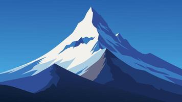 The Matterhorn in Switzerland, a majestic mountain peak, stands tall against a clear blue sky, showcasing its iconic pyramid shape flat illustration Nature background vector