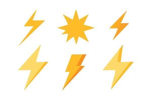 Best collection set of Electric spark isolated flat illustration white background vector