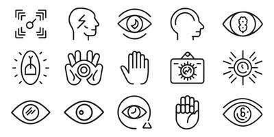 Human senses related editable stroke outline icons set isolated flat illustration on white background vector