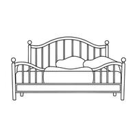 Cots Specialty Furniture isolated continuous line art flat illustration on white background vector