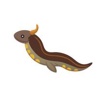 Flatworm animal isolated flat illustration on white background vector