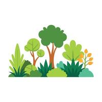 Bushes natural wild image isolated flat illustration white background vector
