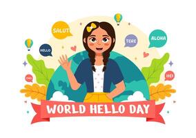 World Hello Day Illustration with Bubbles Saying Hello in Various Languages on November 21 vector
