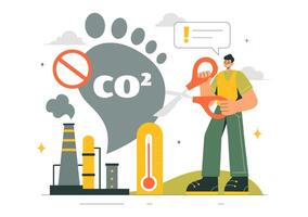 CO2 Emission Illustration Representing Climate Change from Factories and Transportation vector